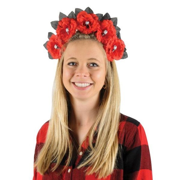 Day Of The Dead Red Floral Headband
