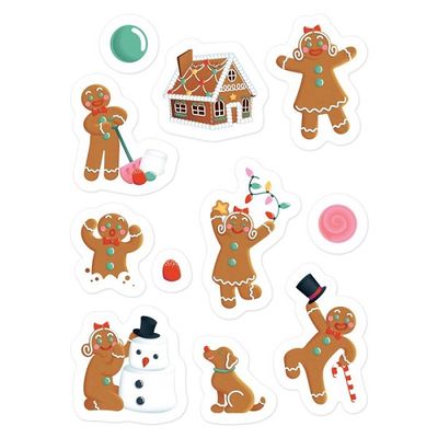 Gingerbread Stickers - 4 Sheets