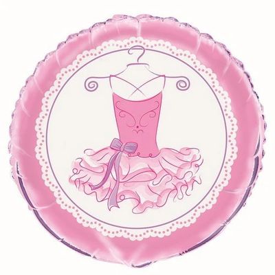 Ballerina - 18&quot; Helium Filled Foil Balloon, Ribbon