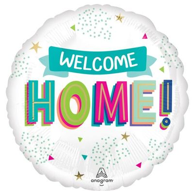 Welcome Home - 17&quot; Helium Filled Foil Balloon, Ribbon