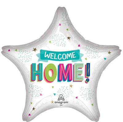 Welcome Home - 28&quot; Helium Filled Foil Balloon, Ribbon