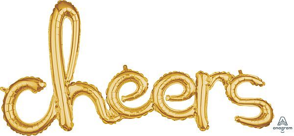 Script Cheers Gold -40&quot; Phrase Airfill
