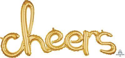 Script Cheers Gold -40&quot; Phrase Airfill