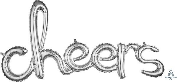 Script Cheers Silver -40&quot; Phrase Airfill