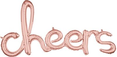 Script Cheers Rose Gold -40&quot; Phrase Airfill