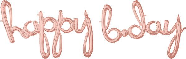 Script Hbday Rose Gold -76&quot; Phrase Airfill