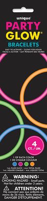 8&#39;&#39; Glow Bracelets Assorted 4Pk