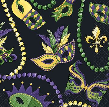 Mardi Gras - Beverage Napkins 16ct