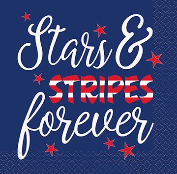 Star Stripe Forever - Beverage Napkin 16ct