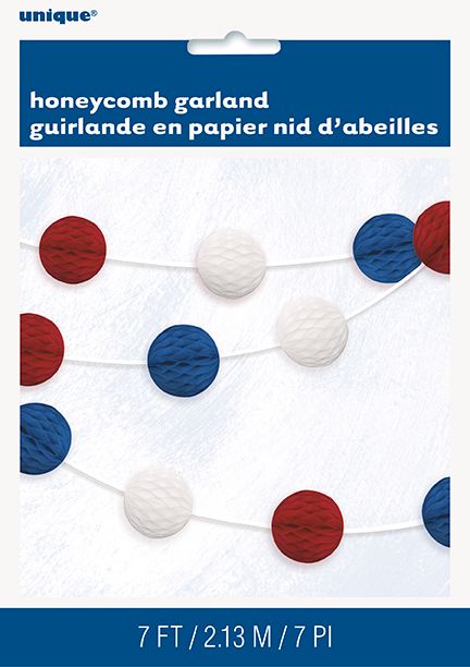 Patriotic Honeycomb Ball Garland