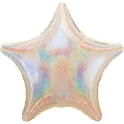 Silver Dazzler Star - 19&quot; Helium Filled Foil Balloon, Ribbon