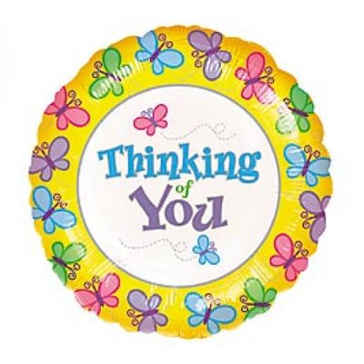 Thinking Of You - 18&quot; Helium Filled Foil Balloon, Ribbon