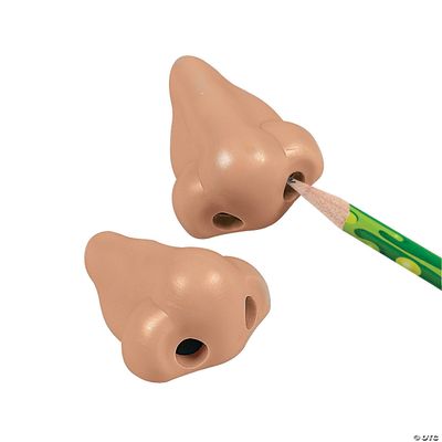 Plastic Nose Pencil Sharpeners - 12 Ct Poly Bag