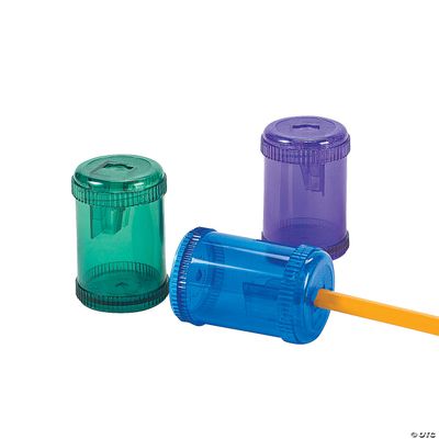 Plastic Barrel-Shaped Pencil Sharpeners 12 Ct