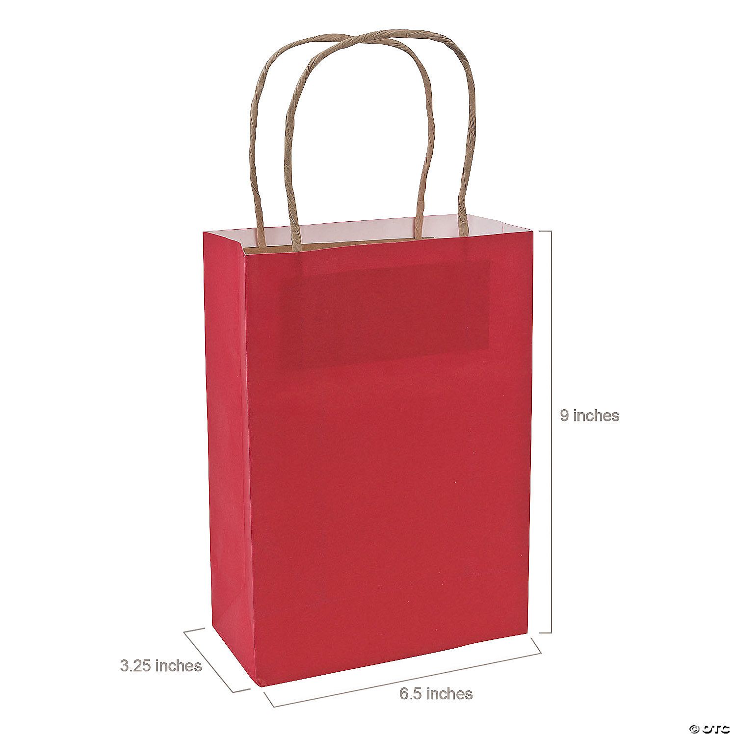 Kraft Bag Medium Red 6.5" x 3.2" x 9" - Single