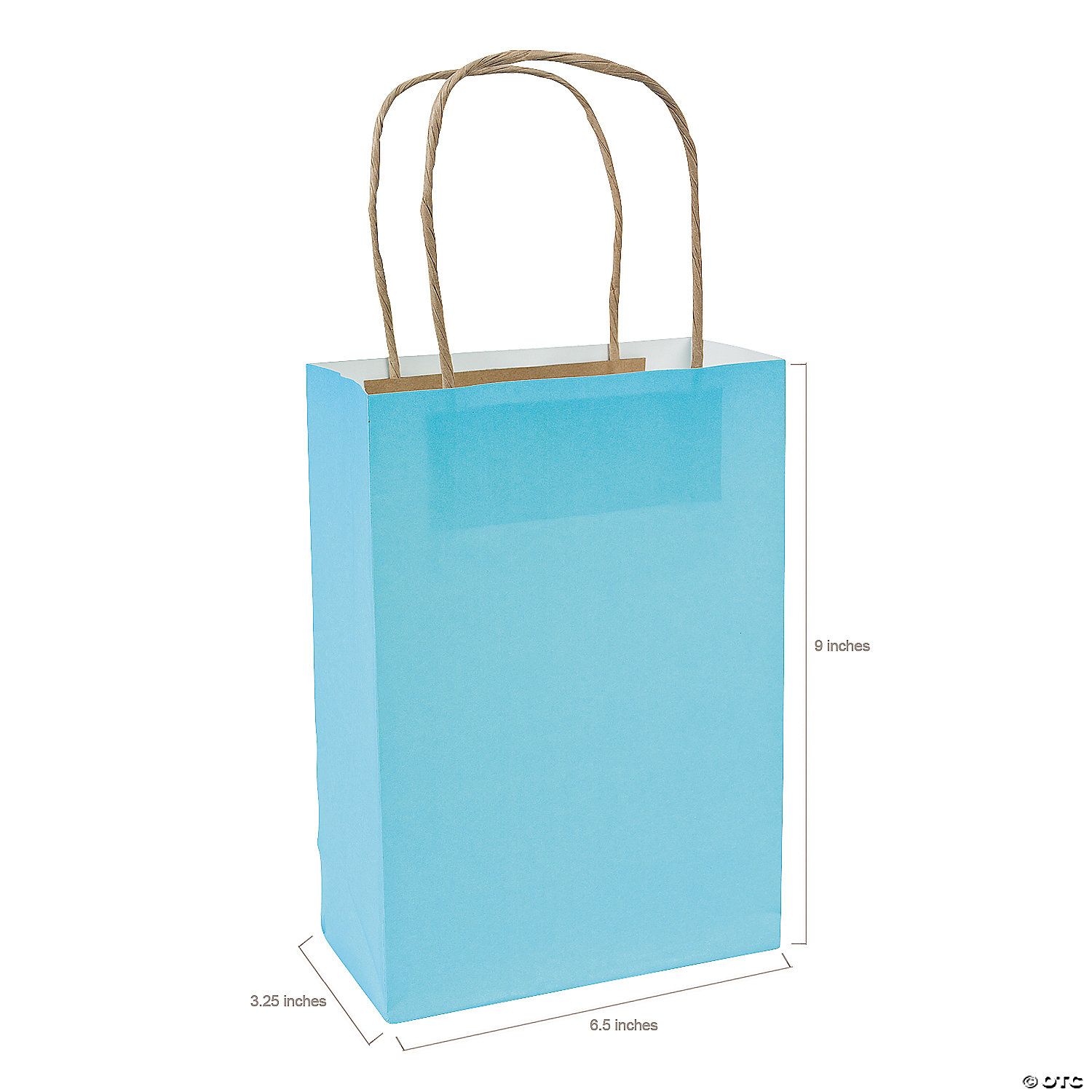 Kraft Bag Medium Light Blue 6.5" x 3.2" x 9" - Single