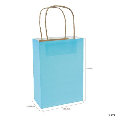 Kraft Bag Medium Light Blue 6.5" x 3.2" x 9" - Single