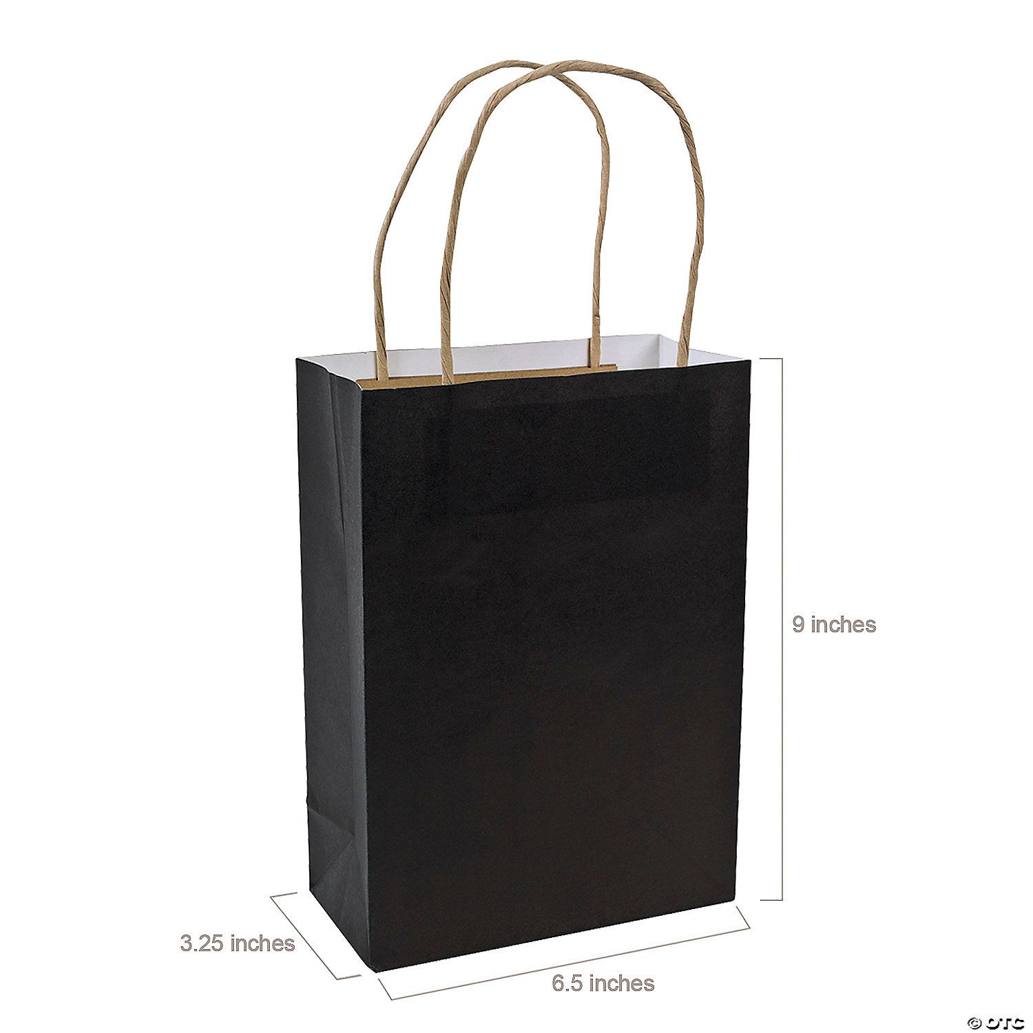 Kraft Bag Medium Black 6.5" x 3.2" x 9" - Single