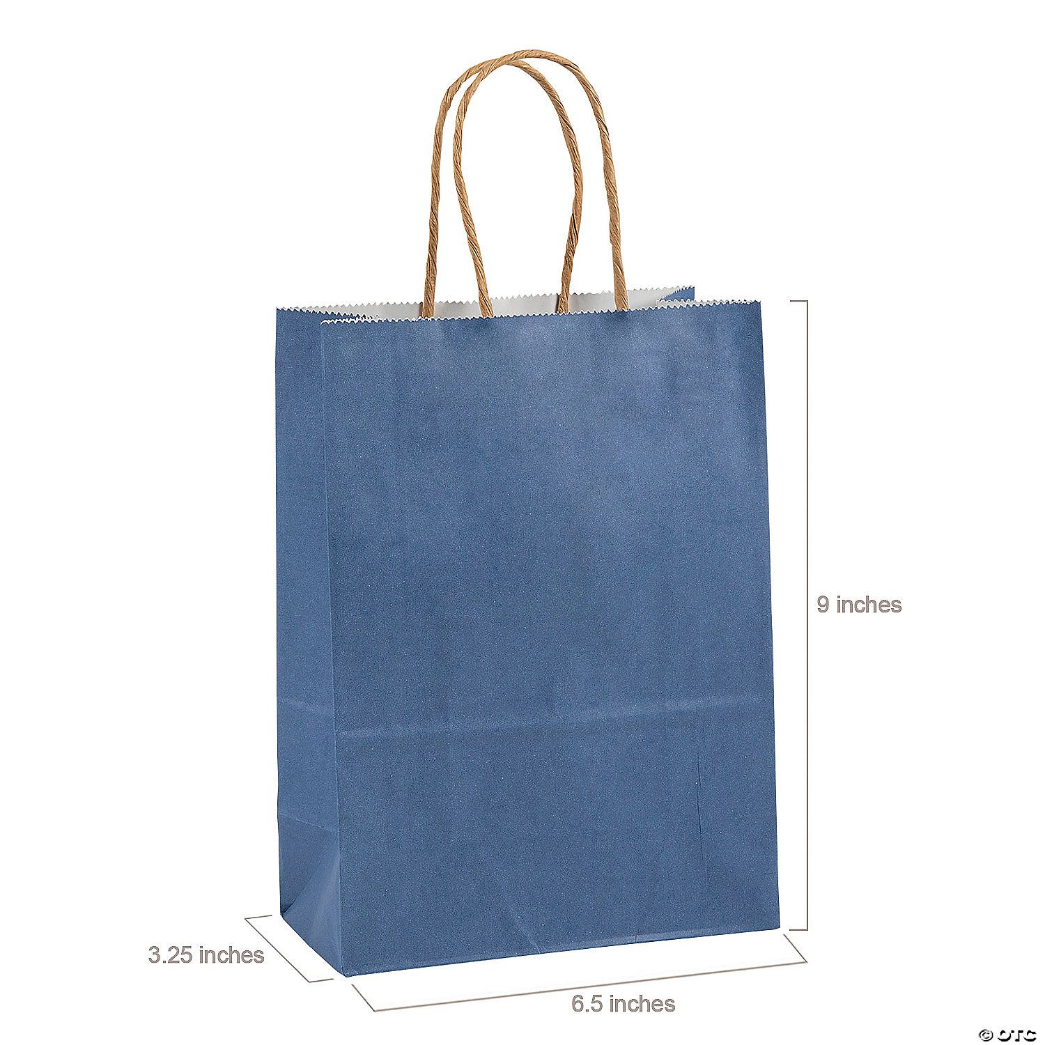 Kraft Bag Medium Blue 6.5" x 3.2" x 9" - Single