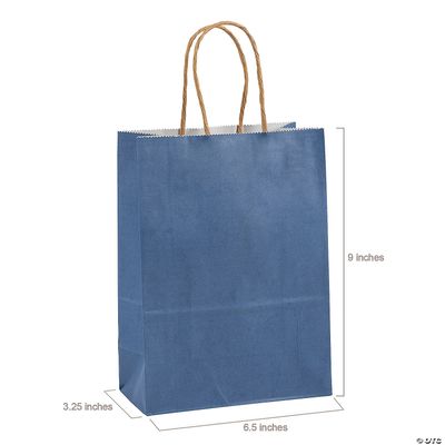 Kraft Bag Medium Blue 6.5" x 3.2" x 9" - Single