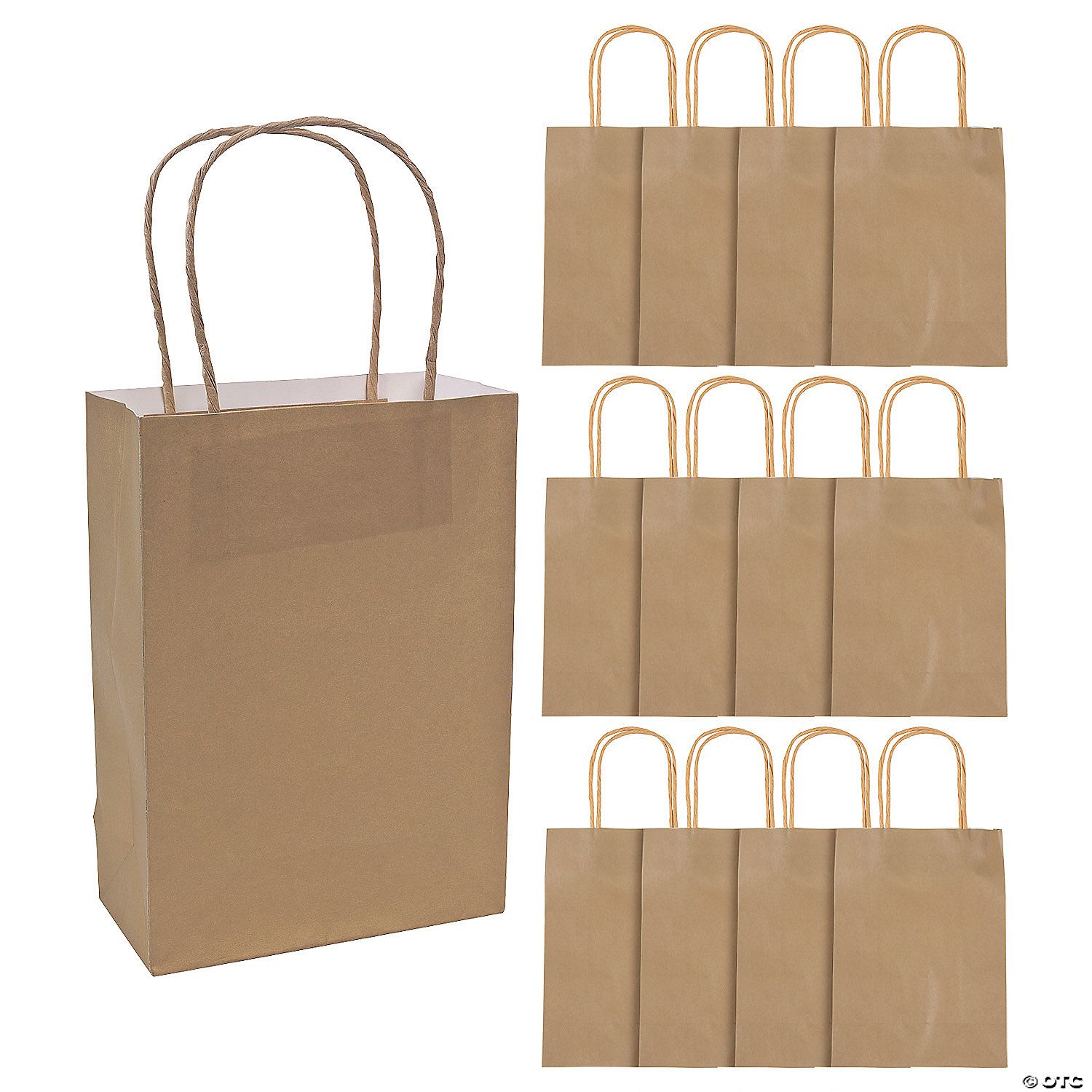 Kraft Bag Medium Gold 6.5&quot; x 3.2&quot; x 9&quot; - 12 Ct Poly Bag