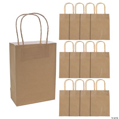 Kraft Bag Medium Gold 6.5&quot; x 3.2&quot; x 9&quot; - 12 Ct Poly Bag