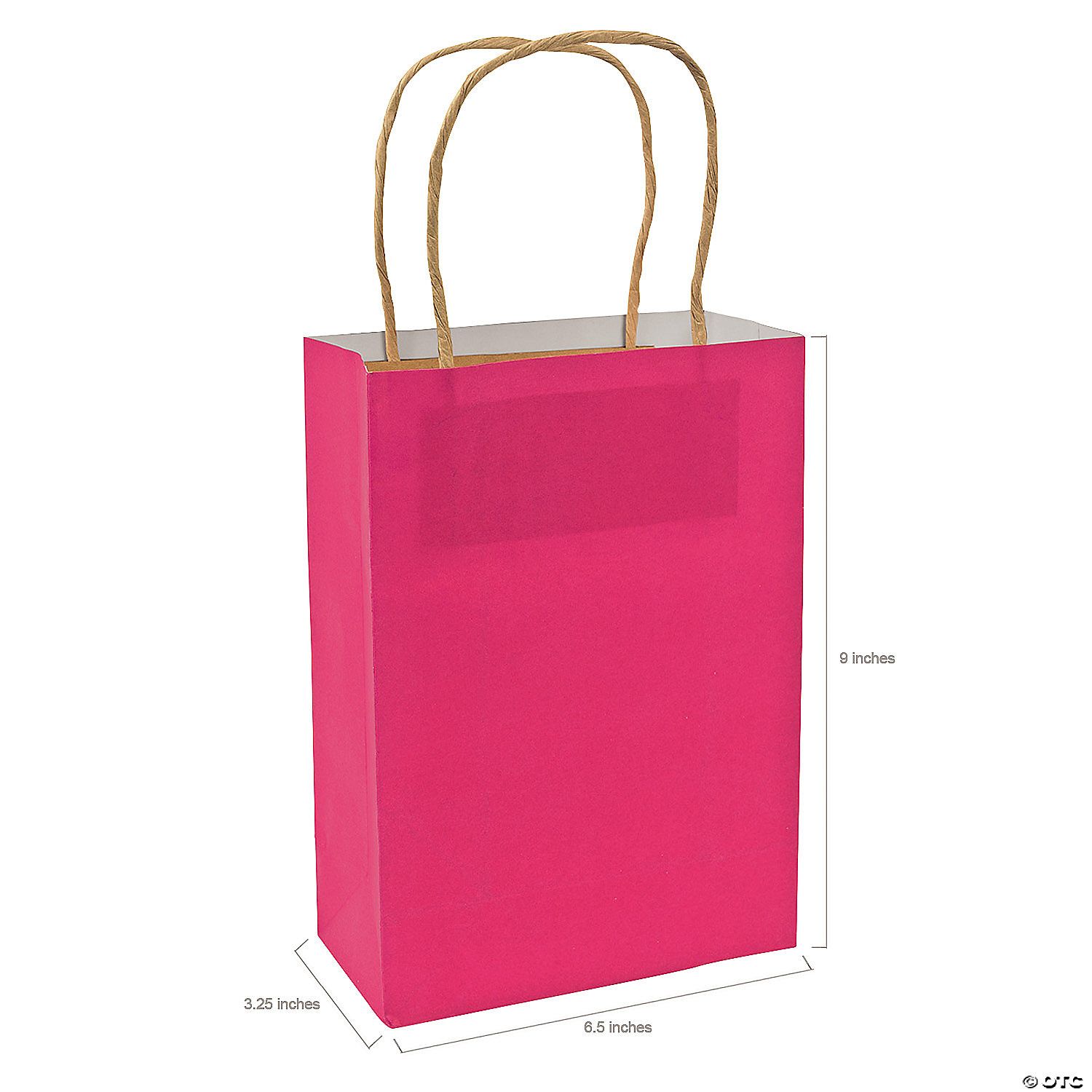 Kraft Bag Medium Hot Pink 6.5" x 3.2" x 9" - Single