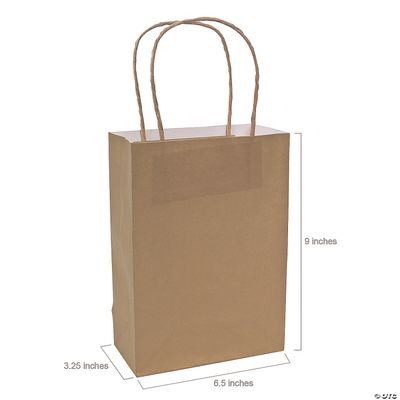 Kraft Bag Medium Gold 6.5" x 3.2" x 9" - Single