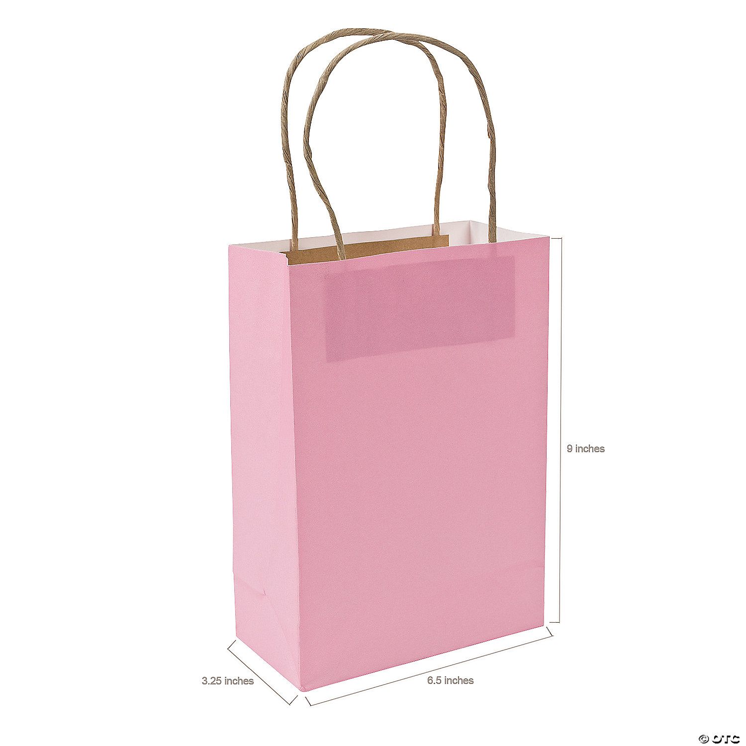 Kraft Bag Medium Pink 6.5" x 3.2" x 9" - Single
