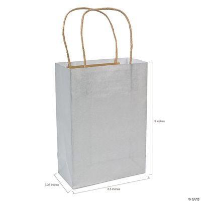 Kraft Bag Medium Silver 6.5" x 3.2" x 9" - Single