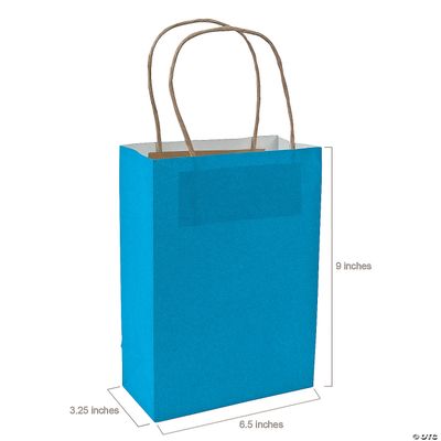 Kraft Bag Medium Turquoise 6.5" x 3.2" x 9" - Single