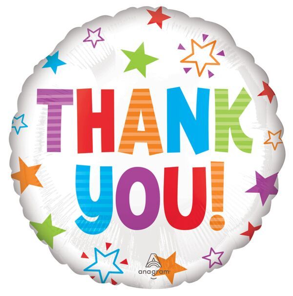 Thank You - 17&quot; Helium Filled Foil Balloon, Ribbon