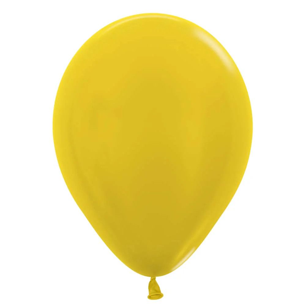 Metallic Yellow 11&quot; Latex - 100 Ct Bag
