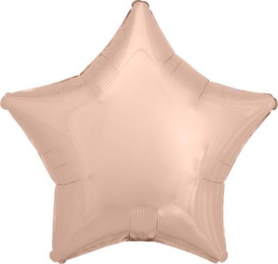 Rose Gold Star - 17&quot; Helium Filled Foil Balloon, Ribbon