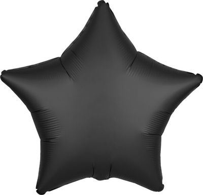 Luxe Onyx Star - 19&quot; Helium Filled Foil Balloon, Ribbon