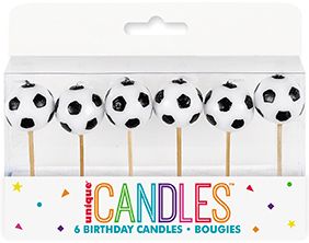 Soccer Candle Picks - 6 Ct