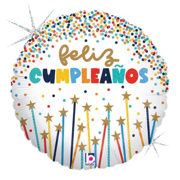 Velas de Estrellas de Cumpleaños - 18&quot; Helium Filled Foil Balloon, Ribbon