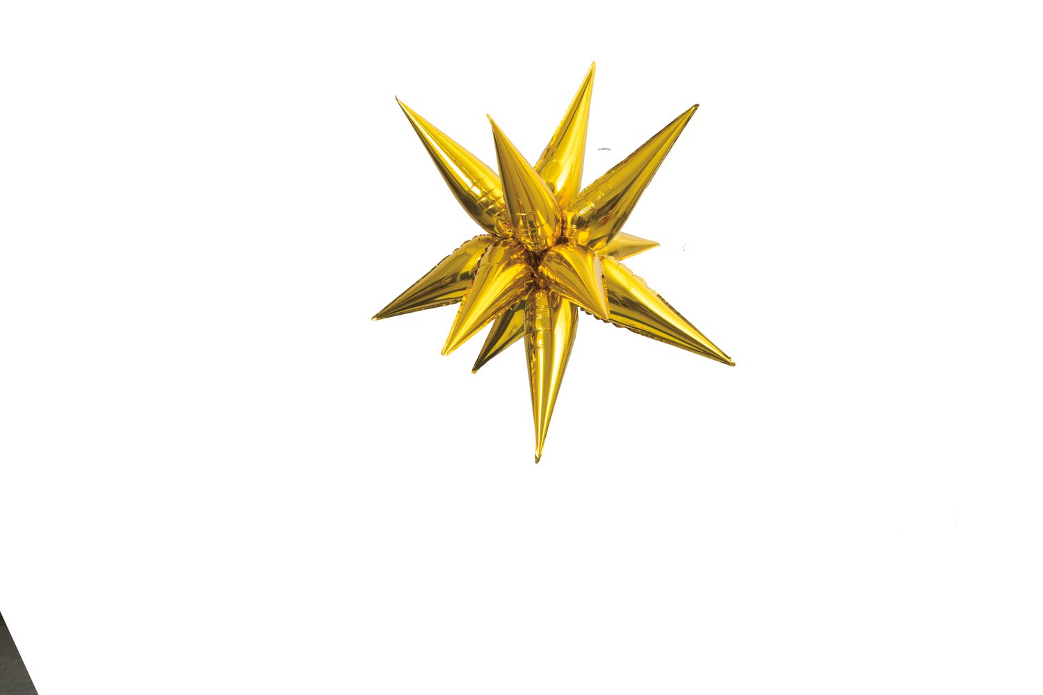 Gold 3D Starburst Air Fill Foil Balloon, Size: 27.5&quot;