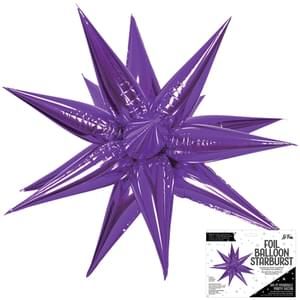 Purple 3D Starburst Air Fill Foil Balloon