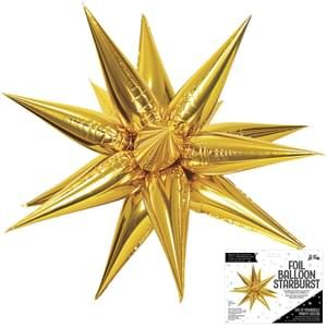 Gold 3D Starburst Air Fill Foil Balloon