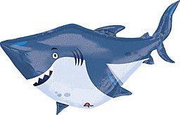 Ocean Buddies Shark - 40&quot; Helium Filled Foil Balloon, Ribbon