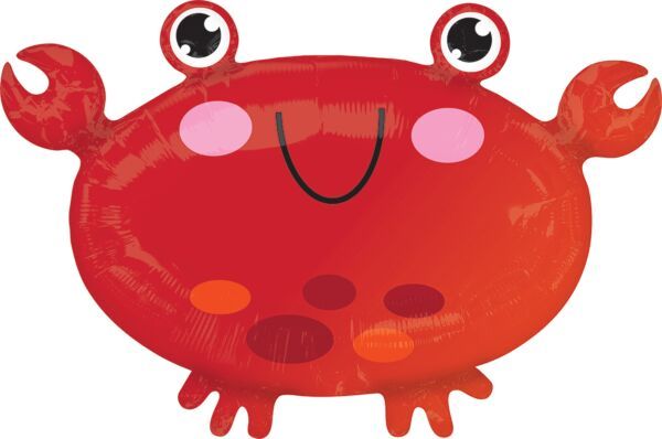 Crab - 22&quot; Helium Filled Foil Balloon, Ribbon