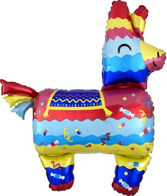 Fiesta Pinata - 33&quot; Helium Filled Foil Balloon, Ribbon