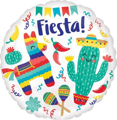 Fiesta Party - 18&quot; Helium Filled Foil Balloon, Ribbon