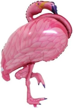 Flamingo - 41&quot; Helium Filled Foil Balloon, Ribbon