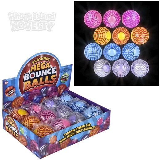 Flashing Mega Bounce Ball 2.75&quot; - 12 Ct Box