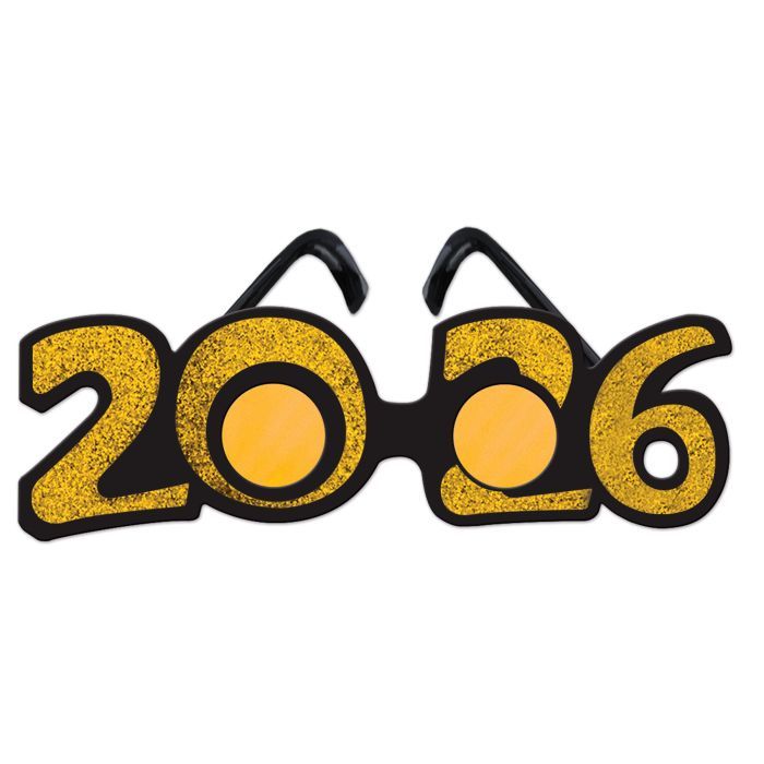 2026 Gold Glittered Plastic Eyeglasses