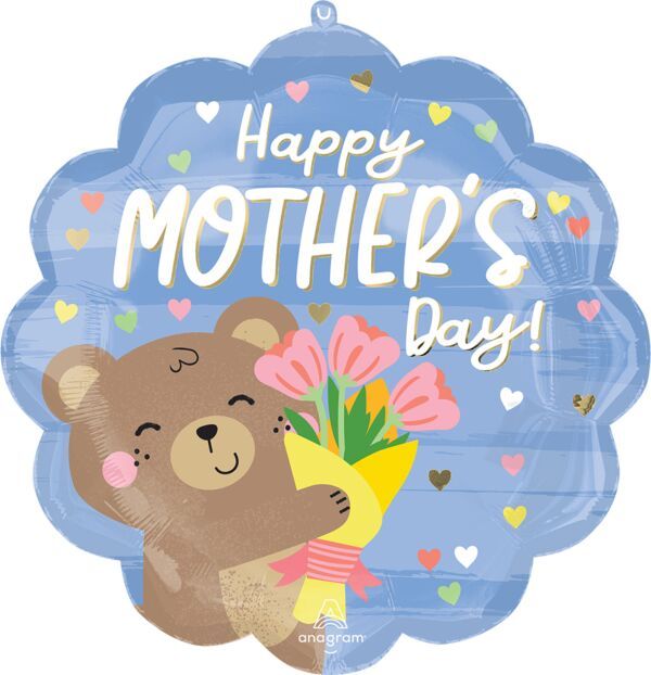 HMD Bear Hugs - 21&quot; Helium Filled Foil Balloon, Ribbon