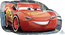 Cars Lightning McQueen - 30" Helium Filled Foil Shaped Balloon, Ribbon