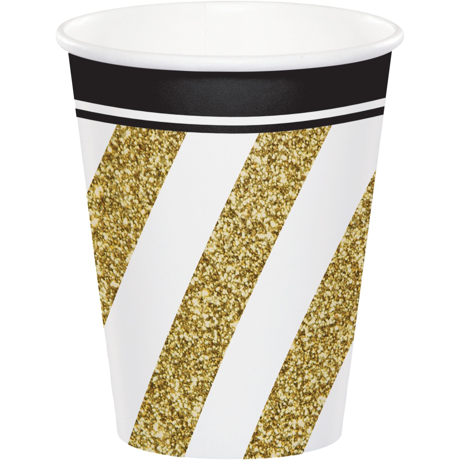 Black &amp; Gold - Paper Cup 9oz. 8ct